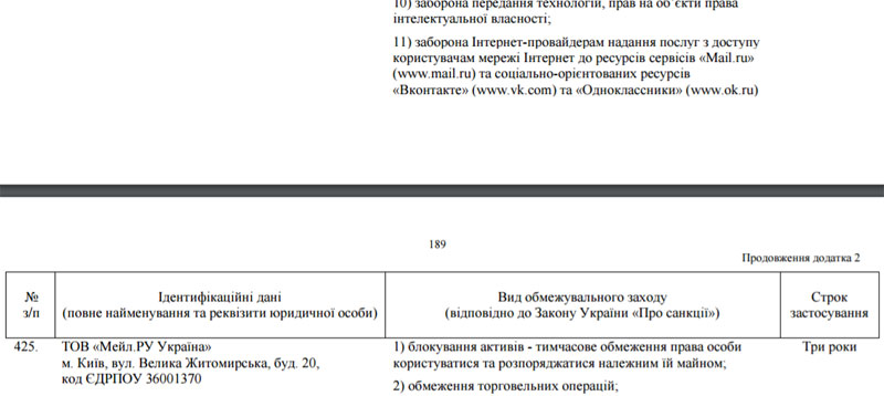 Порошенко подписал указ о блокировке в Украине ВКонтакте Яндекс Mail ru