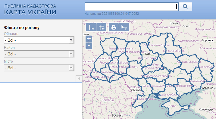 Кадастровая карта земельных участков Украины