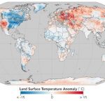 Опублікувано карту температурних аномалій на планеті