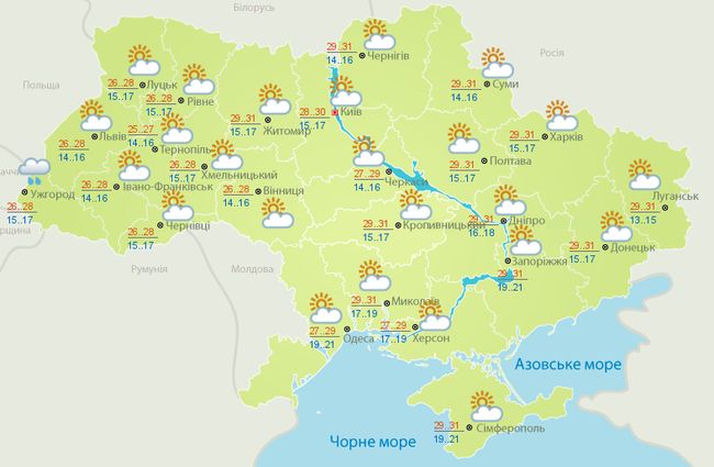 Прогноз погоды на 4 сентября 2018 года в Украине лето не сдает позиции жара до +31