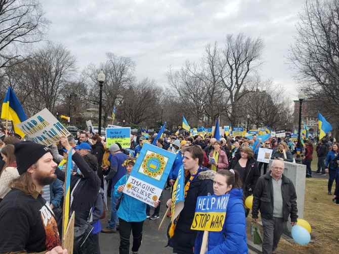 В США в городе Бостон прошла демонстрация в поддержку Украины