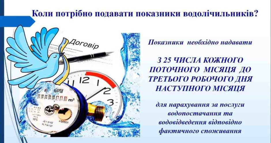 Настав час передачі показників лічильників води в Херсонводоканал  за червень 2024 року!